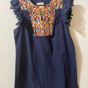 Kirundo women’s blue mini multicolor dress